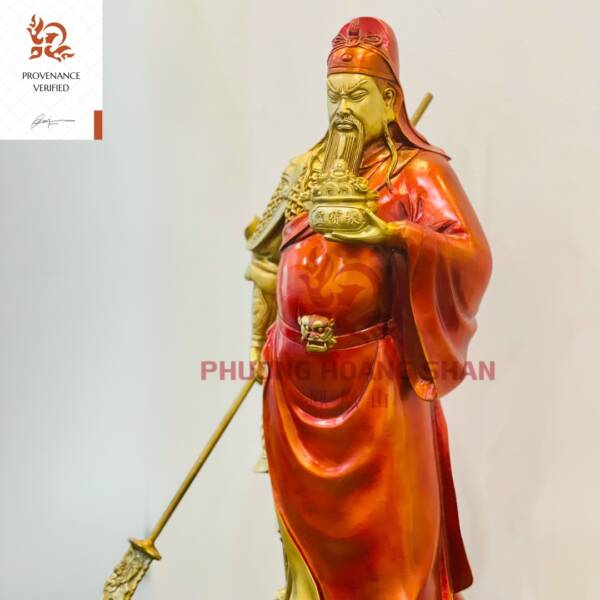 Ceramic Guan Yu (Gold & Red Plating)